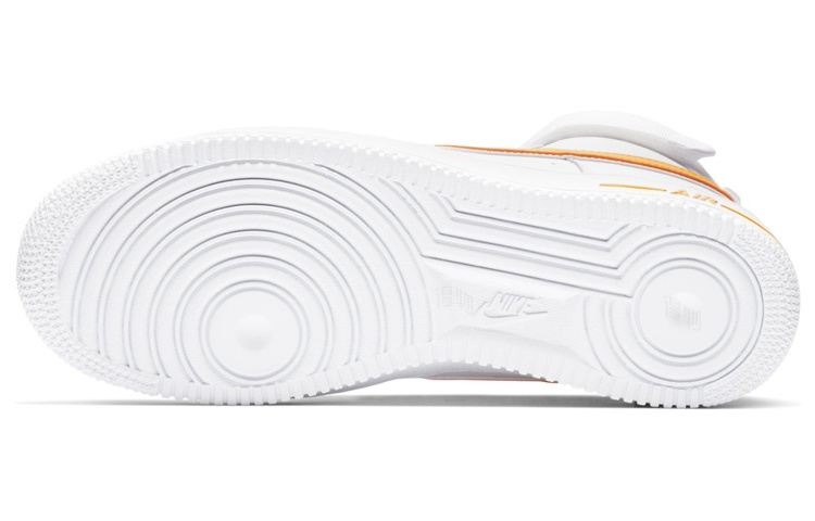 Мужские высокие кроссовки Nike Air Force 1 (желто-белый) — фото 4