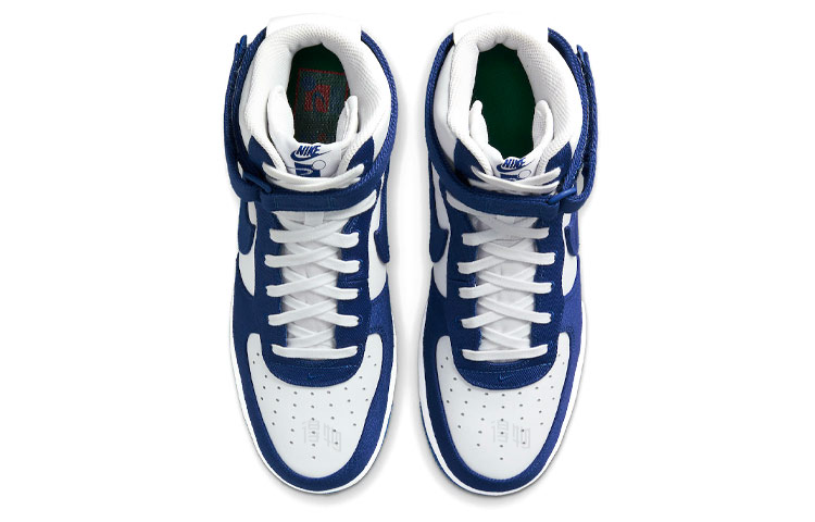Мужские кроссовки Nike Air Force 1 EMB "Dodgers" (бело-синие) — Белый / синий — фото 4
