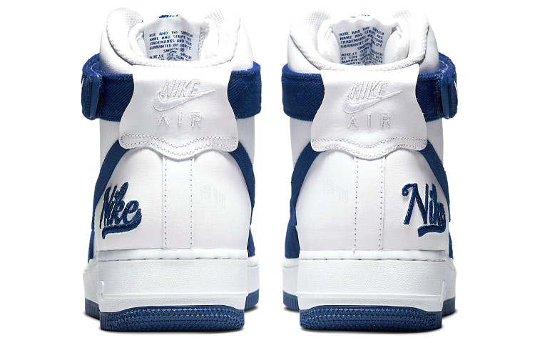 Мужские кроссовки Nike Air Force 1 EMB "Dodgers" (бело-синие) — Белый / синий — фото 5