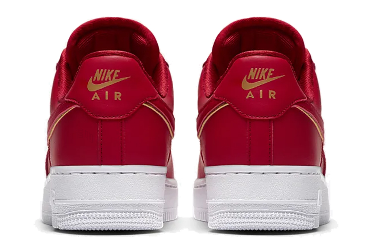 Женские кроссовки Nike Air Force 1 (красно-золотые) — фото 4