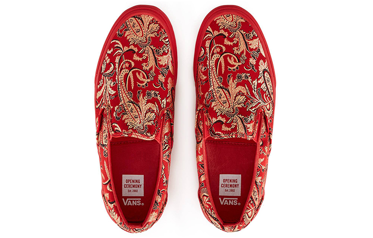 Слипоны Vans x Opening Ceremony Vault OG Slip-On LX (красные) — Красный — фото 5