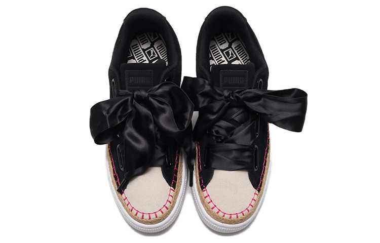 Женские кеды PUMA Suede Heart Sneakerdrille (черно-розовые) — фото 3