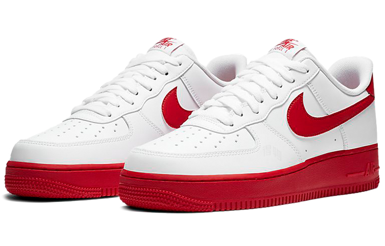 Мужские кроссовки Nike Air Force 1 University Red (белые) — фото 3