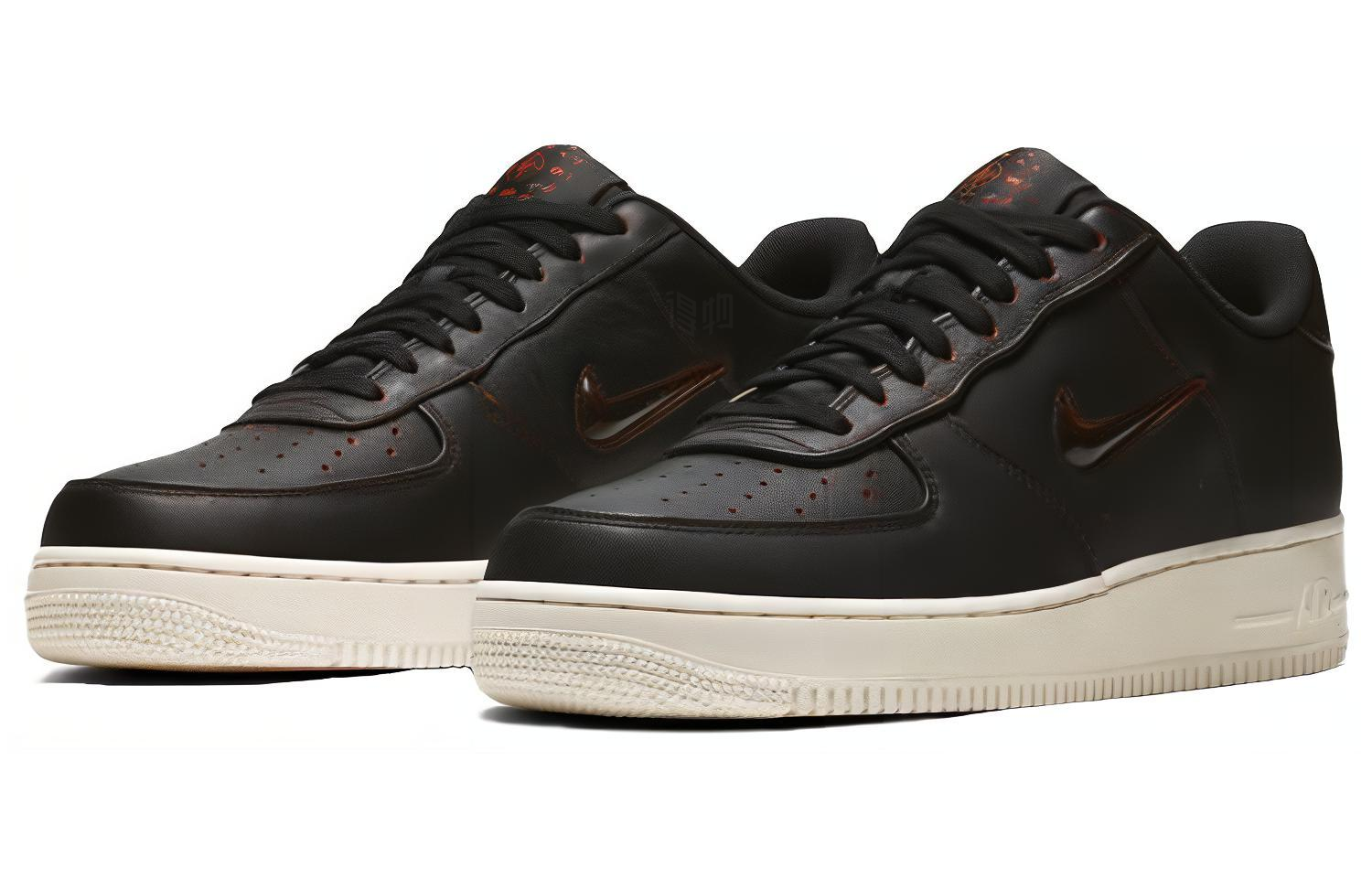 Мужские кеды Nike Air Force 1 Jewel Home & Away Black (черно-оранжевые) — фото 3