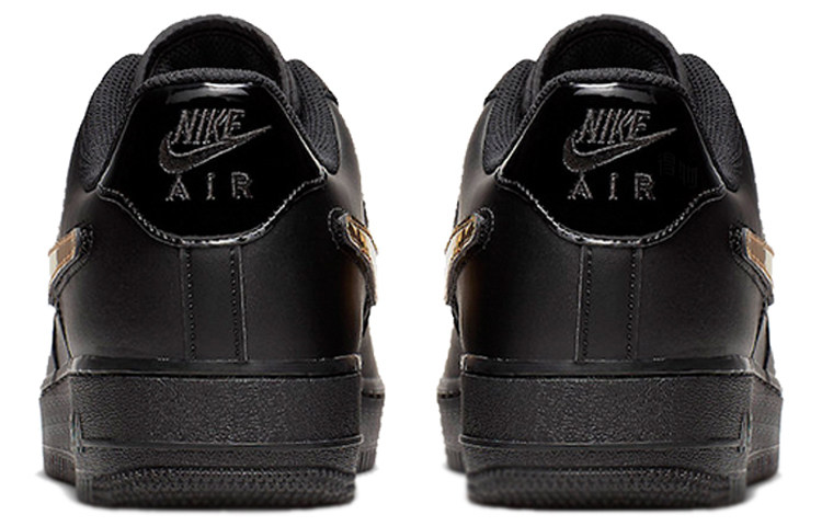Кроссовки Nike Air Force 1 (черный / золотой) — Чёрный / золотой — фото 4