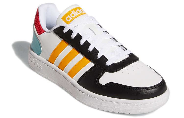 Мужские кеды adidas neo Hoops 2.0 (бело-черно-желтый) — фото 2