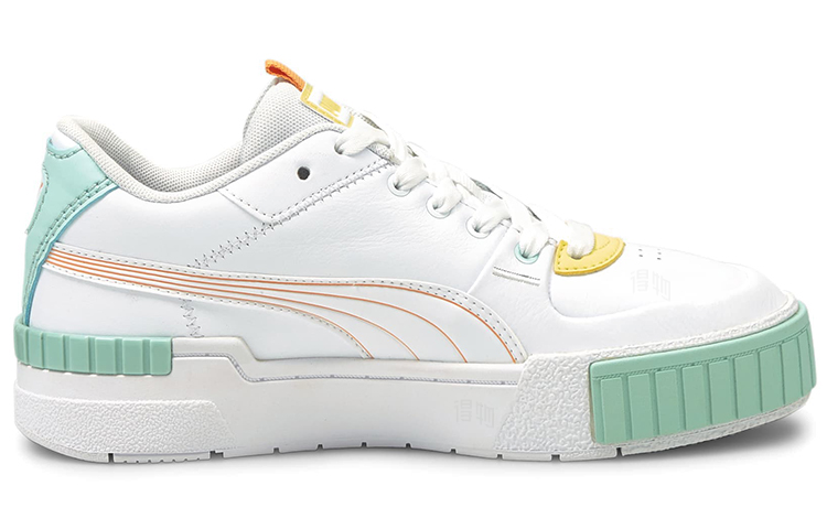 Женские кеды PUMA Sport Pastel Mix (бело-зелено-желтый) — фото 2