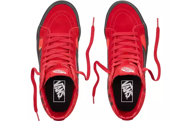 Женские кеды Vans SK8 Festival Satin Reissue (черно-красные) — Чёрный / красный — фото 4