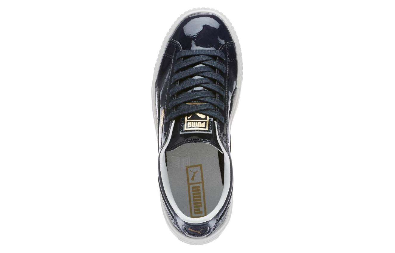 Женские кеды PUMA Basket Platform Patent Peacoat (темно-синие) — фото 4