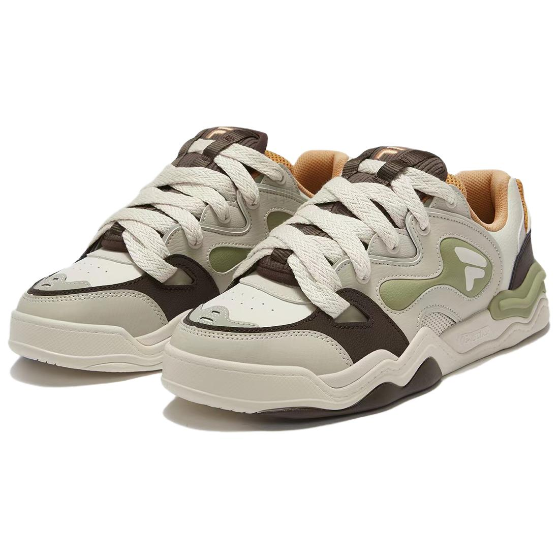 Мужские кеды Fila KICKDX (бежево-коричневые) — Бежевый / коричневый / зелёный — фото 2