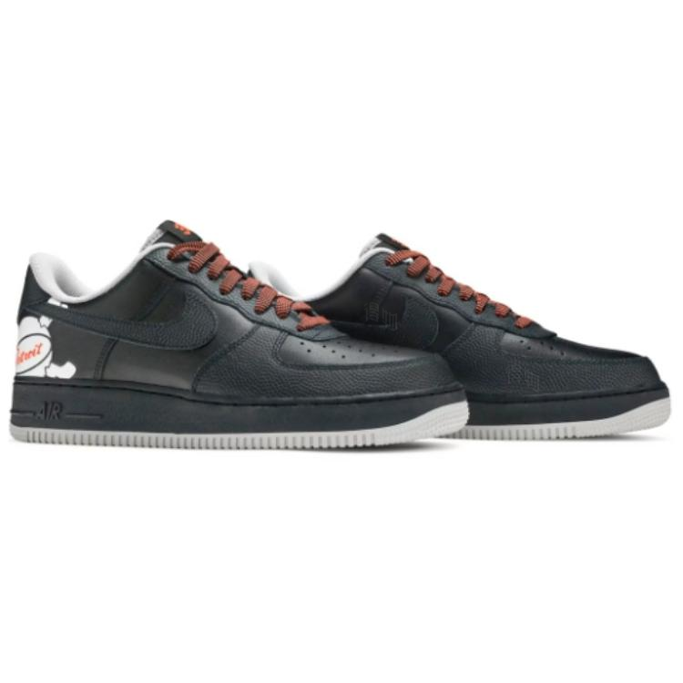 Мужские кеды Nike Air Force 1 (черные) — Чёрный — фото 3