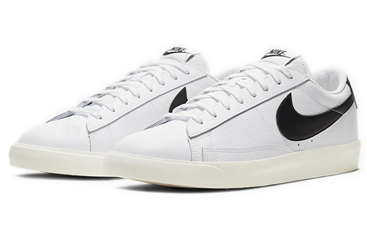 Кеды Nike Blazer "Leather White" (черно-белые) — фото 3