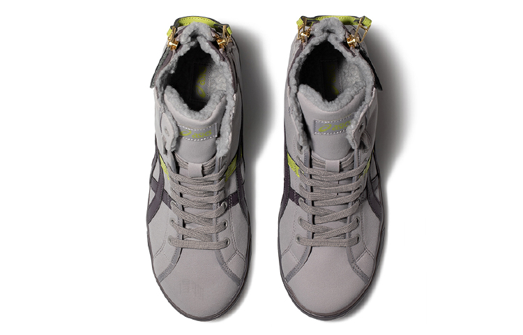 Мужские кроссовки ASICS Double Clutch (серый / черный / зеленый) — Серый / чёрный / зелёный — фото 4