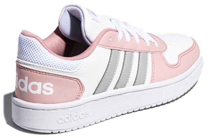Женские кеды adidas neo Hoops 2.0 (серый / розовый / серебристый) — фото 4