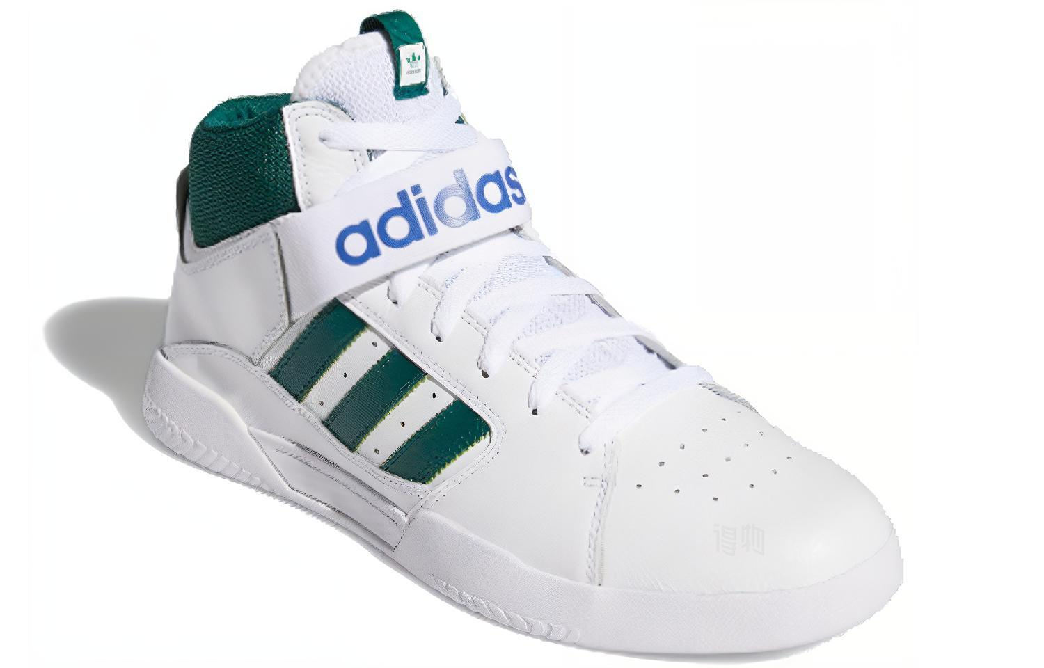 Мужские кеды adidas originals Vrx Mid (бело-зеленые) — фото 2
