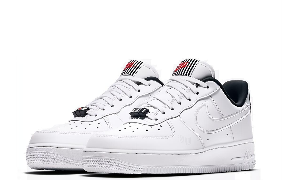 Женские кроссовки Nike Air Force 1 Valentine's Day 2018 (белые) — Белый / чёрный — фото 2