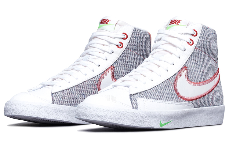 Мужские кроссовки Nike Blazer 77 "Recycled Jerseys Pack" (серо-бело-красные) — фото 3