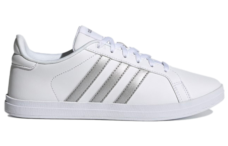 Женские кеды adidas neo Courtpoint (бело-серебристые) — Белый / серебристый — фото 2
