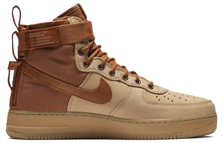 Мужские кроссовки Nike Air Force 1 Premium (коричневые) — фото 2