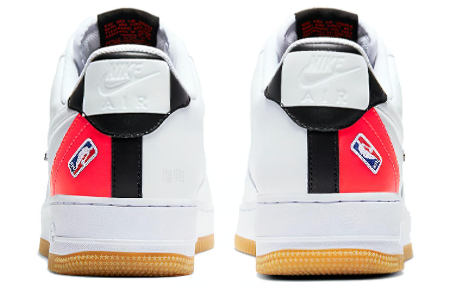 Мужские кроссовки Nike Air Force 1 (бело-красные) — Белыйкрасный — фото 5