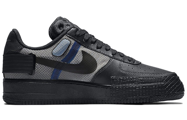 Мужские кроссовки Nike Air Force 1 Type "Triple Black" (черные) — фото 2