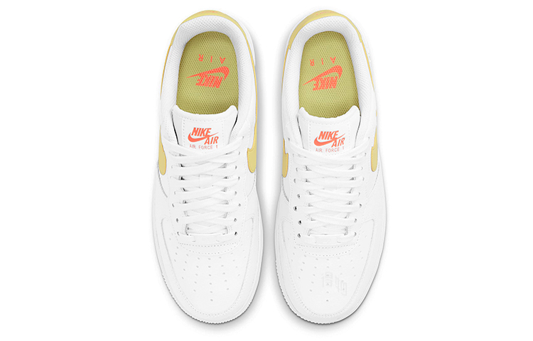 Женские кеды Nike Air Force 1 '07 (бело-желтые) — Белый / жёлтый — фото 4