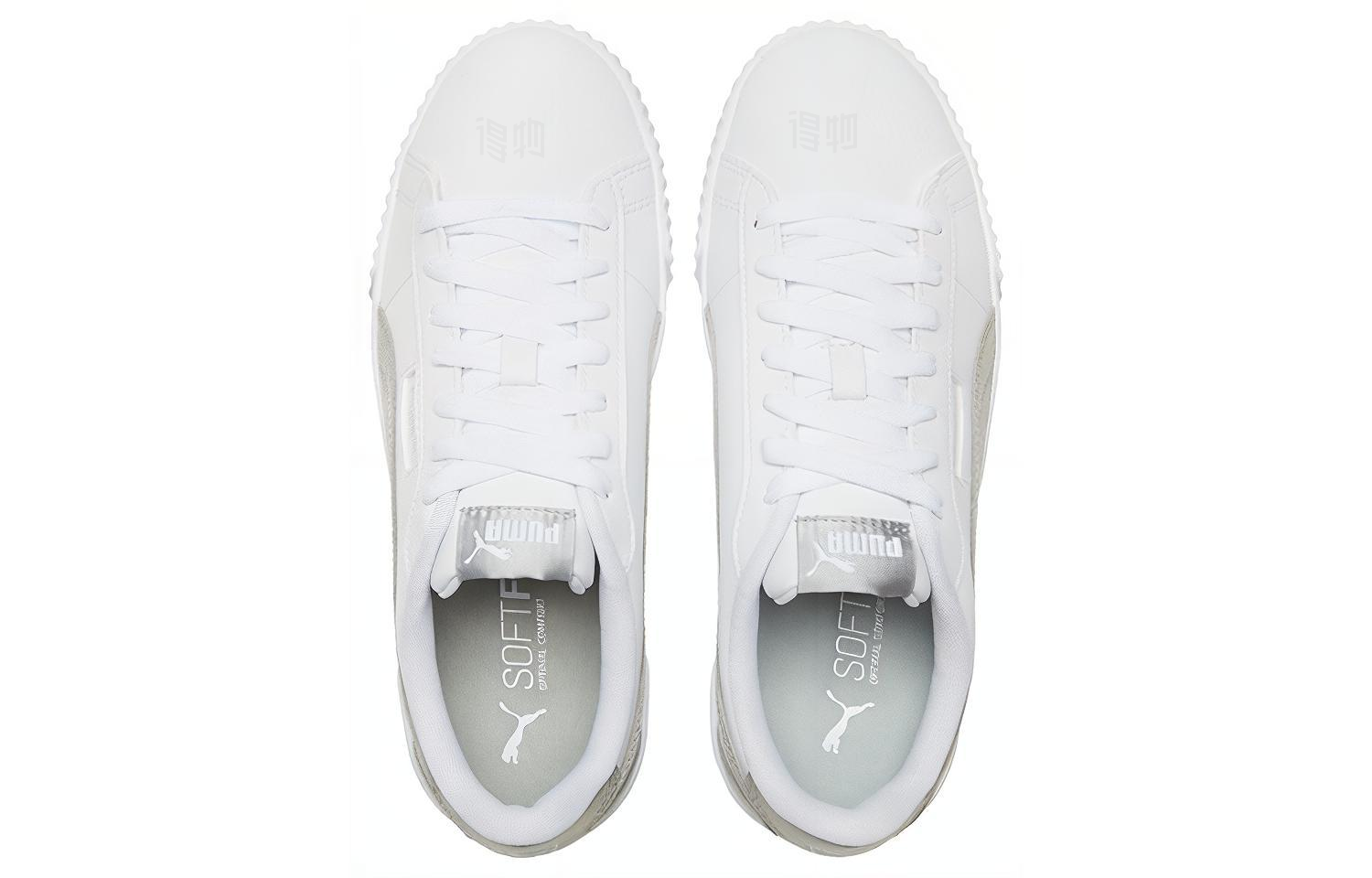 Женские кеды PUMA Carina Crew Metallic (бело-серые) — фото 4