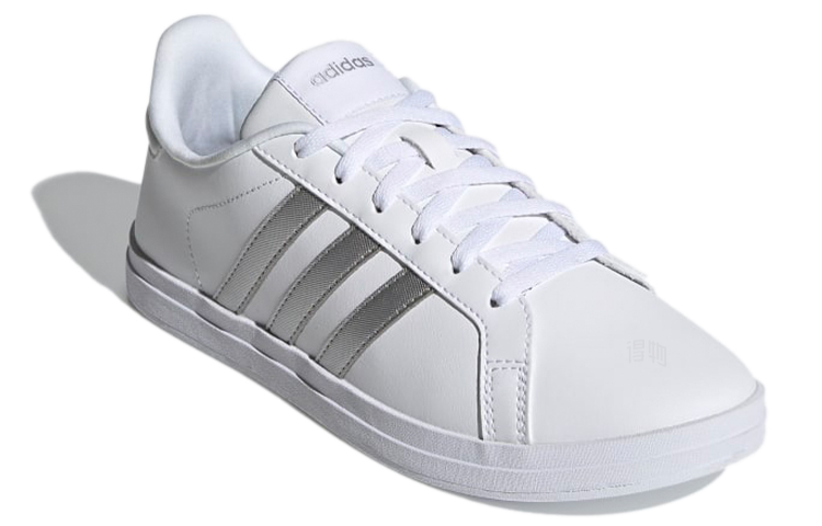 Женские кеды adidas neo Courtpoint (бело-серебристые) — Белый / серебристый — фото 3