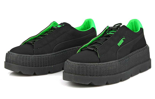 Женские кроссовки PUMA Rihanna Fenty Cleated Creeper Surf (черно-зеленые) — Чёрный / зелёный — фото 3