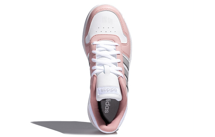 Женские кеды adidas neo Hoops 2.0 (серый / розовый / серебристый) — фото 5