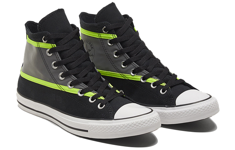 Кеды Converse Chuck Taylor All Star Hi-Vis (черно-зелено-серые) — Чёрный / зелёный / серый — фото 3