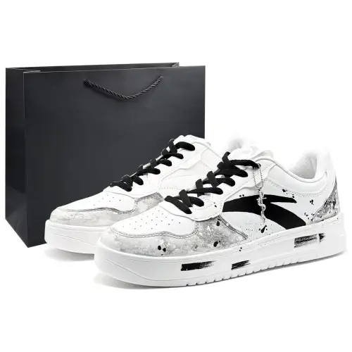 Anta Slip Resistant, Abrasion Resistant, Lightweight Low top Skateboard Shoes Men's White Black