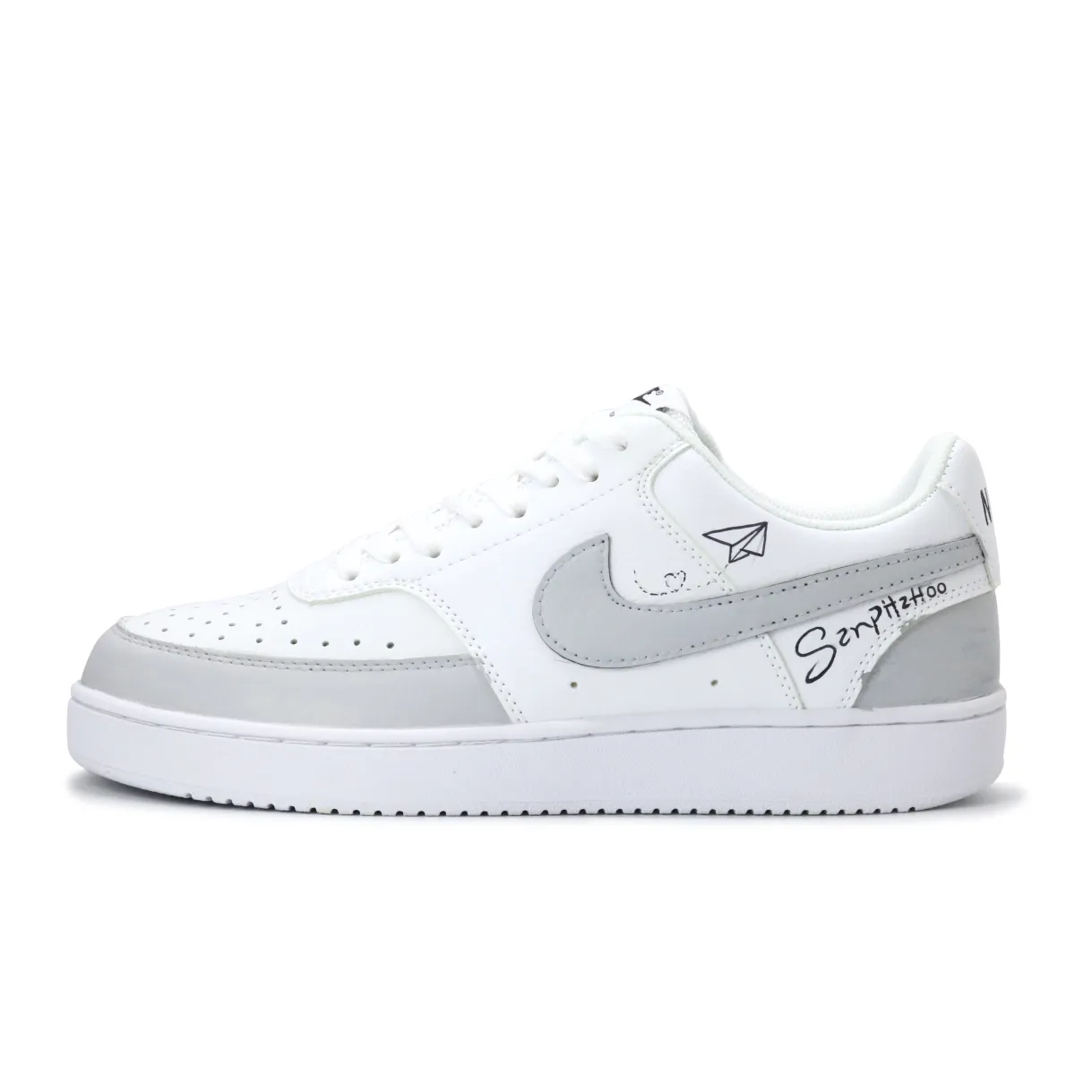 Nike Court Vision 1 Low top Skateboard Shoes Men's Gray White Black