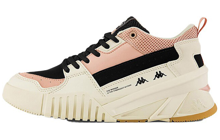 Kappa Fabric Cushioning Abrasion Resistant Balance Low top Skateboard Shoes Unisex Black Pink White