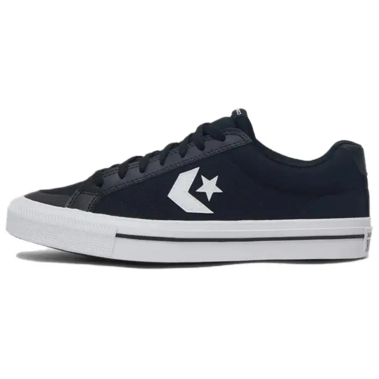 Converse Sport Casual Artificial Leather Low top Skateboard Shoes Unisex Black