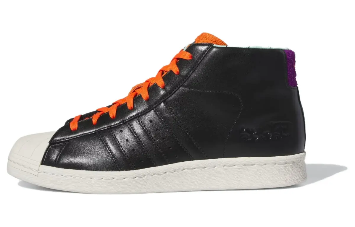 The Simpsons x Adidas Originals Pro Model Cushioning Abrasion Resistant High top Skateboard Shoes Men's Black White