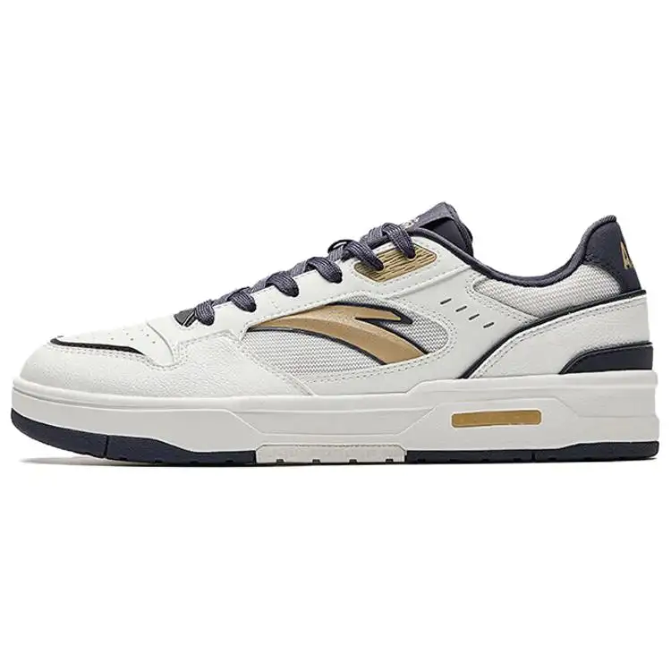 Anta Lieyan1.0 Slip Resistant Abrasion Resistant Low top Skateboard Shoes Men's White Gold
