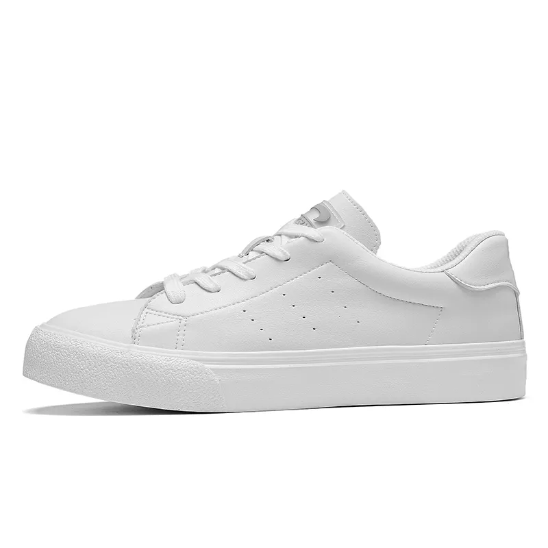 K bird Synthetic Leather Slip Resistant Cushioning Abrasion Resistant Lightweight Low top Skateboard Shoes Men's White