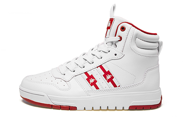 Kappa BANDA Skateboard Shoes Women's High Top White/Red