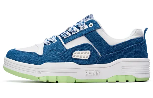 Pony M100 Slip Resistant, Abrasion Resistant, Breathable Low top Skateboard Shoes Unisex Denim Blue