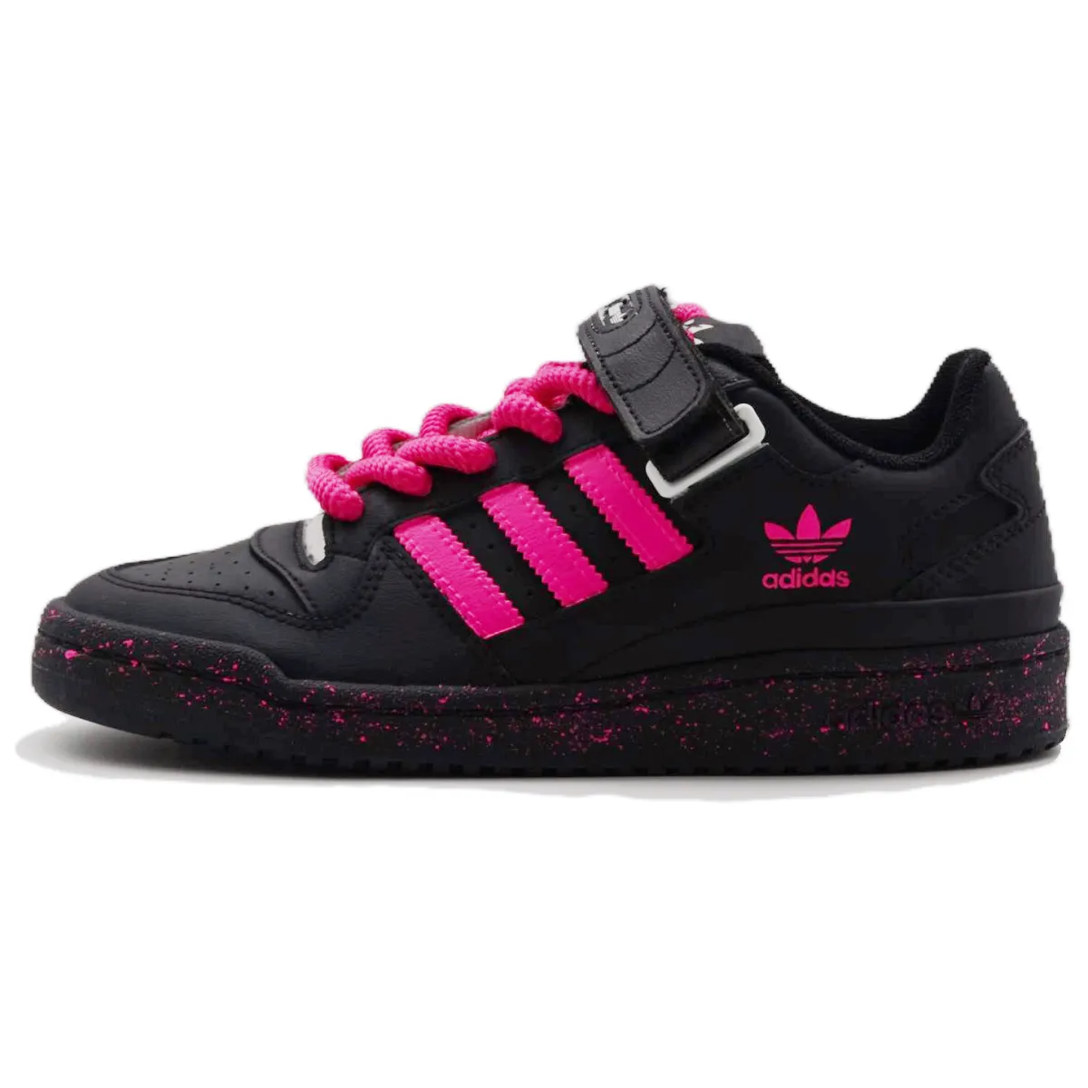 Adidas Originals FORUM Abrasion Resistant Low top Skateboard Shoes Unisex Black Pink