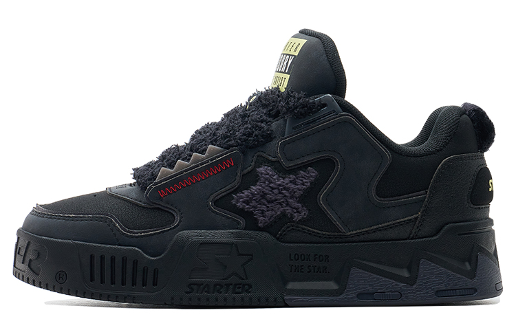 STARTER Vol Slip Resistant Abrasion Resistant Low top Skateboard Shoes Unisex Black