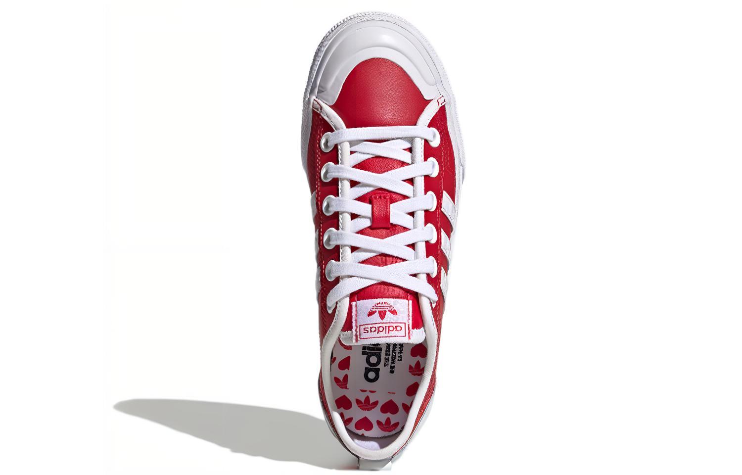 Женские кеды adidas originals NIZZA Rf Platform (красно-белые) — фото 5