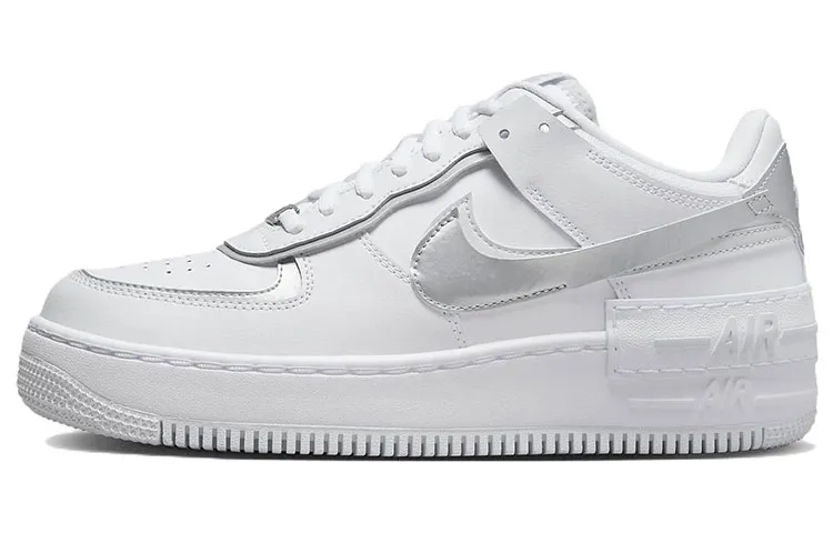 Nike Air Force1 Shadow Streetwear Low top Skateboard Shoes Women's White Silver