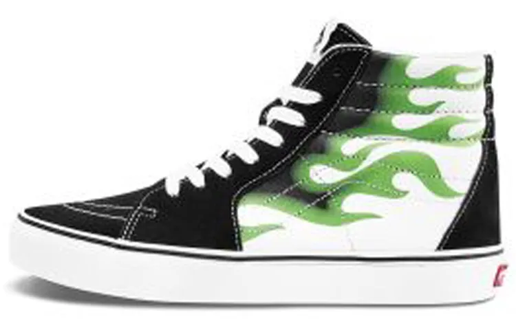 Sk8 Vans-Hi 'Flame Black White'