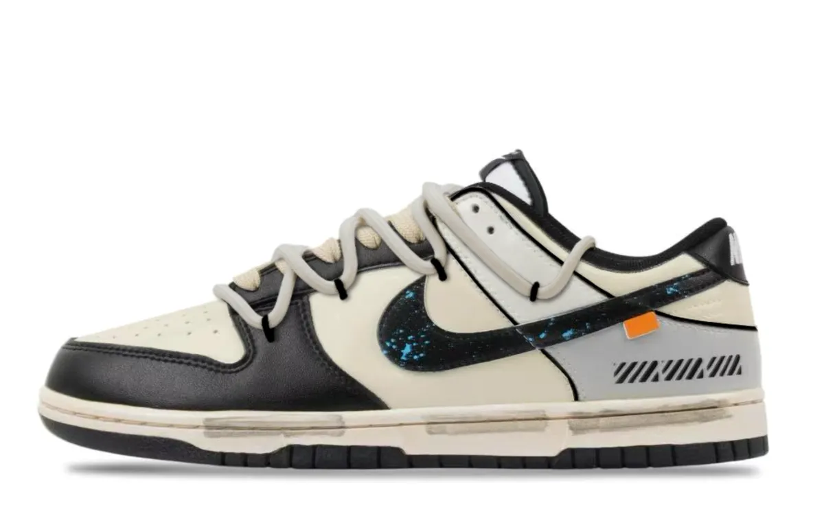 Nike Dunk Abrasion Resistant Low top Skateboard Shoes Unisex Black White