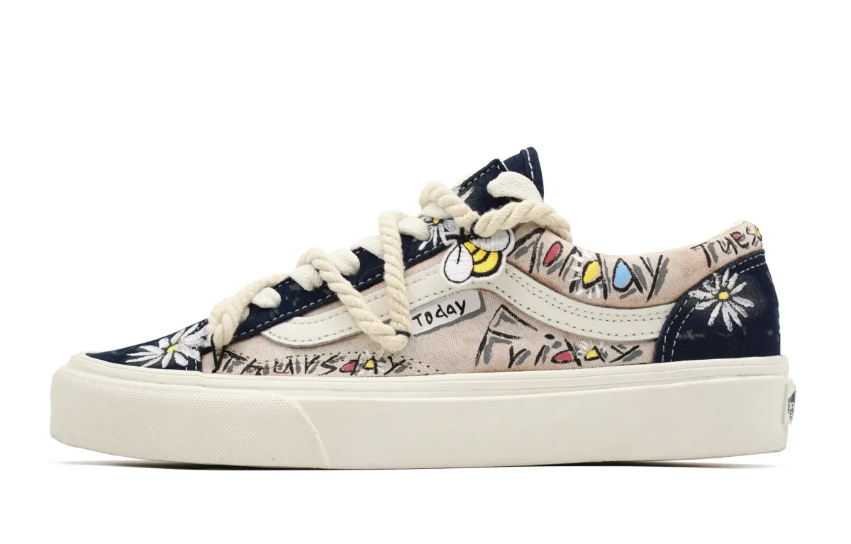 Vans Style 36 Daily Today, Vintage Distressed Slip Resistant Low top Skateboard Shoes Unisex Royal Blue