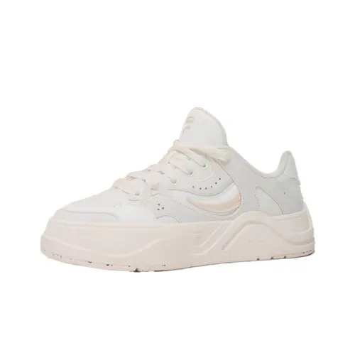 FILA FUSION 50 50 Skateboarding Impact Resistance And Abrasion Resistant Low top Skateboard Shoes Women's Milk White