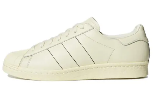 Adidas Originals Superstar 80s Abrasion Resistant Low top Skateboard Shoes Women's Ecru