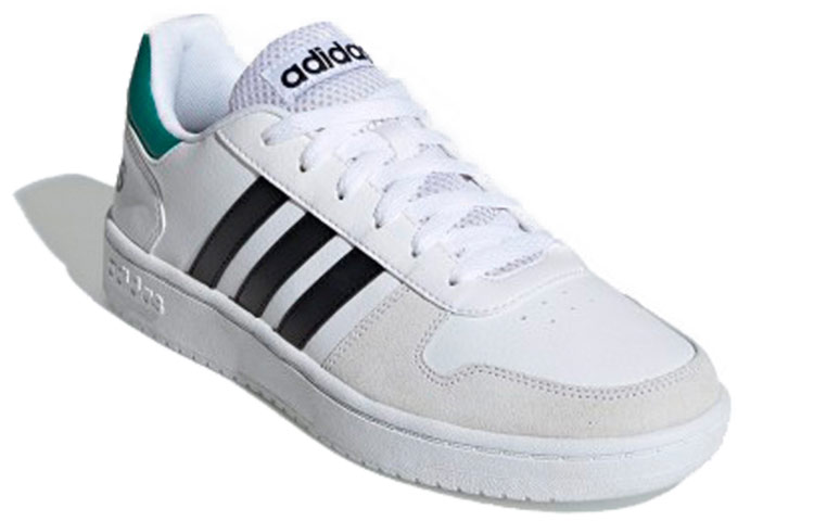 Мужские кеды adidas neo Hoops 2.0 (белый / серый / зеленый) — Белый / серый / зелёный — фото 3